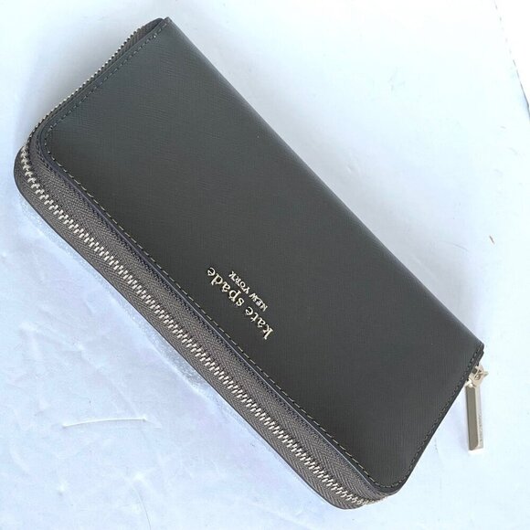 Kate Spade Spencer Zip Around Wallet Womens Large Duck Green Leather Accordian - Picture 3 of 7